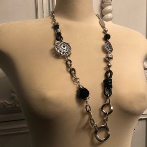 Black X Silver Necklace